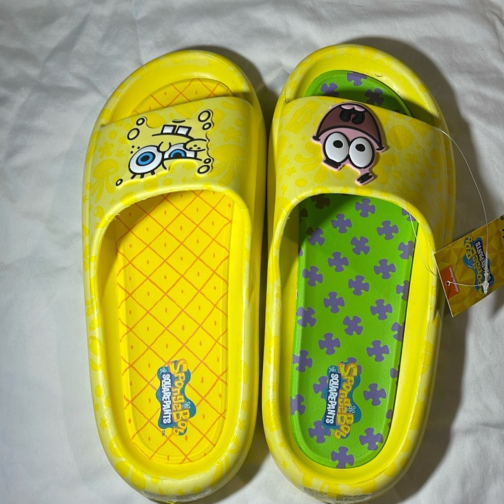 Nickelodeon Men's SpongeBob and Patrick Comfort Slides.